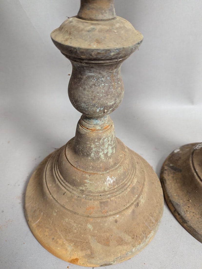 Stunning Pair of Large Brass Barley Twist Floor/Altar Candlesticks Decorative Home Accents - 2
