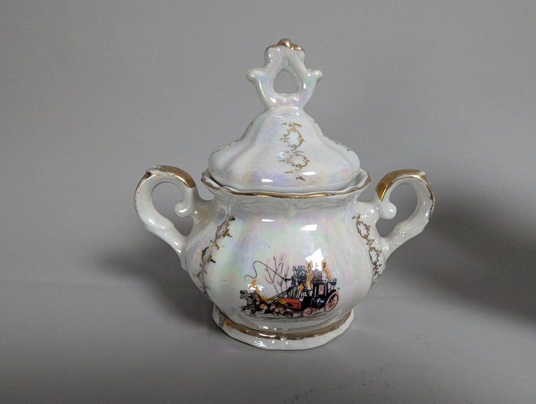 Veritable Porcelaine Vintage Italian Coffee and Tea Service Set with Gold Trim - 2