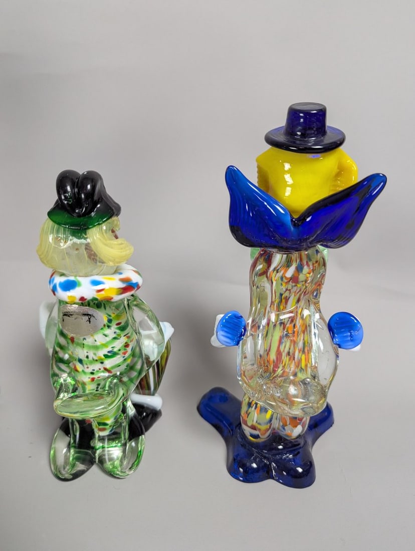 Vibrant Collection of Murano Art Glass Clown Figurines - 10