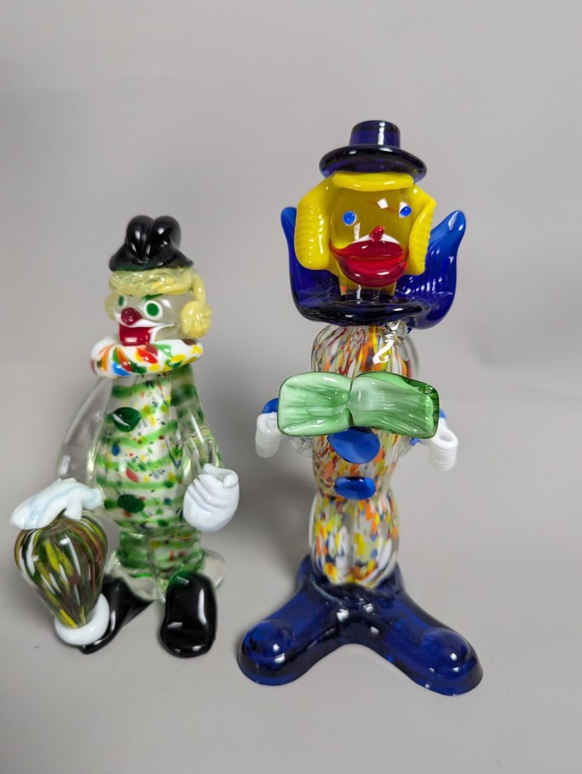 Vibrant Collection of Murano Art Glass Clown Figurines - 9