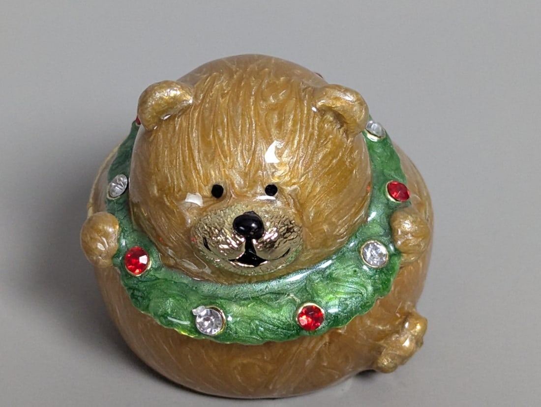Collection of Decorative Enameled Hinged Trinket Boxes - Nature, Fashion, Holiday Themes - 5