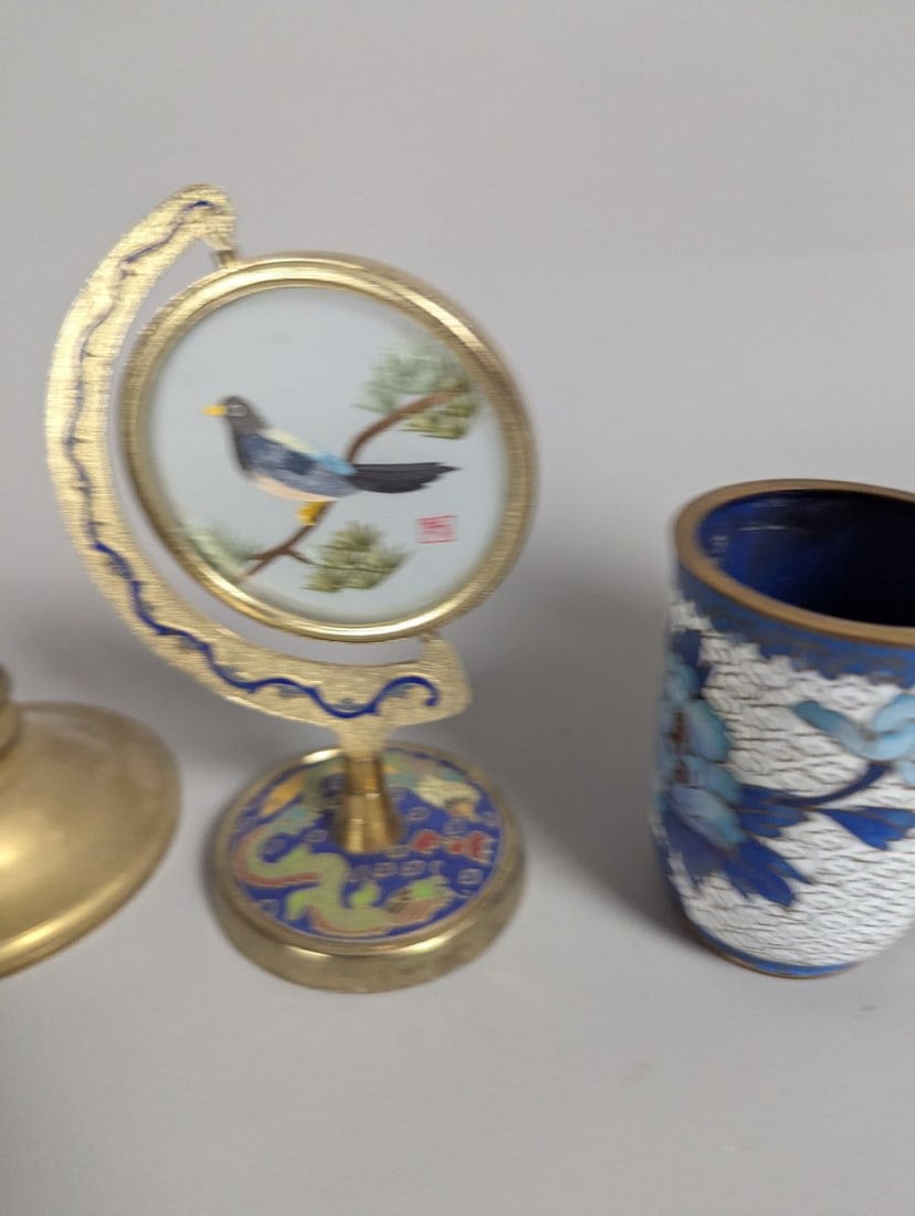 Vintage Chinese Cloisonne Urn by Jingfa 6 High Decorative Art Piece - 3