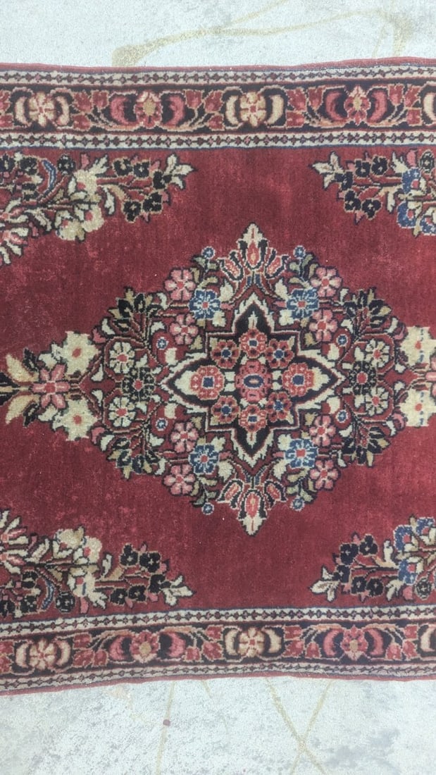 Vintage Handmade Persian Sarouk Wool Rug Soft Touch 2x4 Entryway Kitchen Decorative - 5