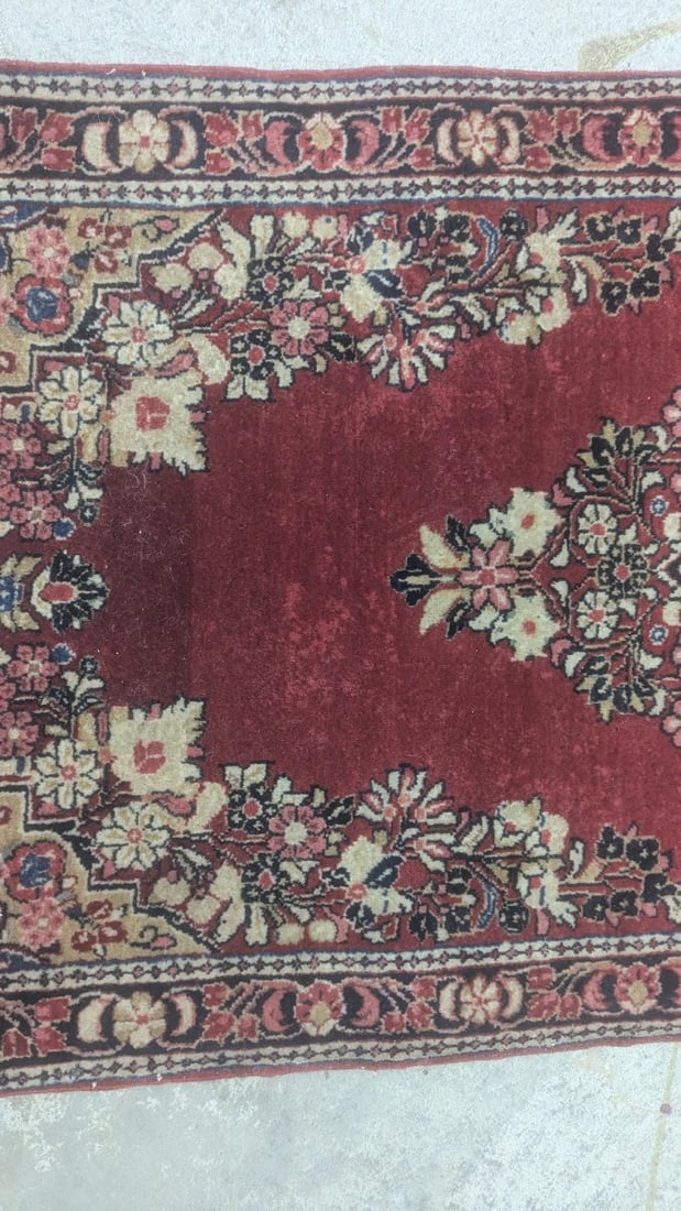 Vintage Handmade Persian Sarouk Wool Rug Soft Touch 2x4 Entryway Kitchen Decorative - 6