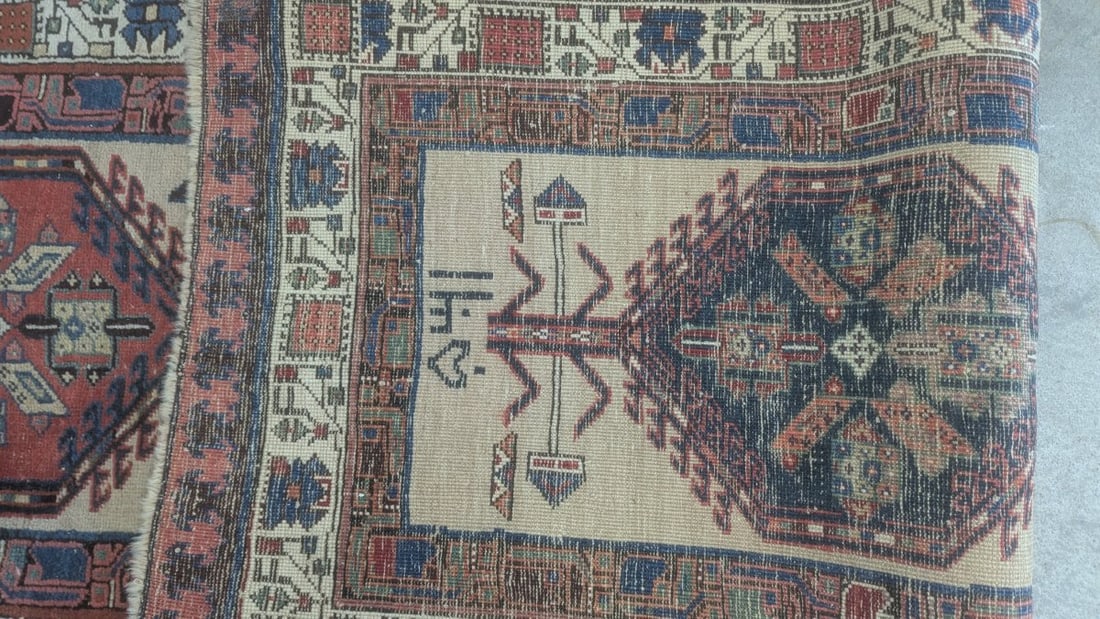 Antique Persian Serab Runner Rug with Camel Hair, Elegant Design, 1900 - 11