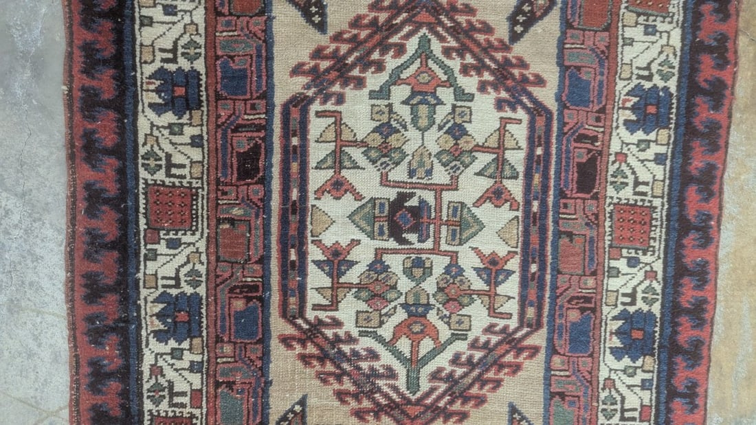 Antique Persian Serab Runner Rug with Camel Hair, Elegant Design, 1900 - 6