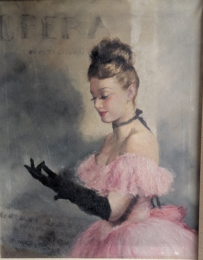 Pal Fried Elegant Woman Oil Painting Portrait Parisian Setting Art - 2