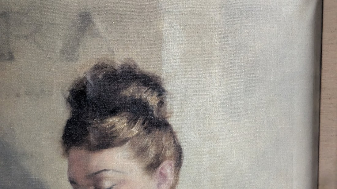 Pal Fried Elegant Woman Oil Painting Portrait Parisian Setting Art - 4