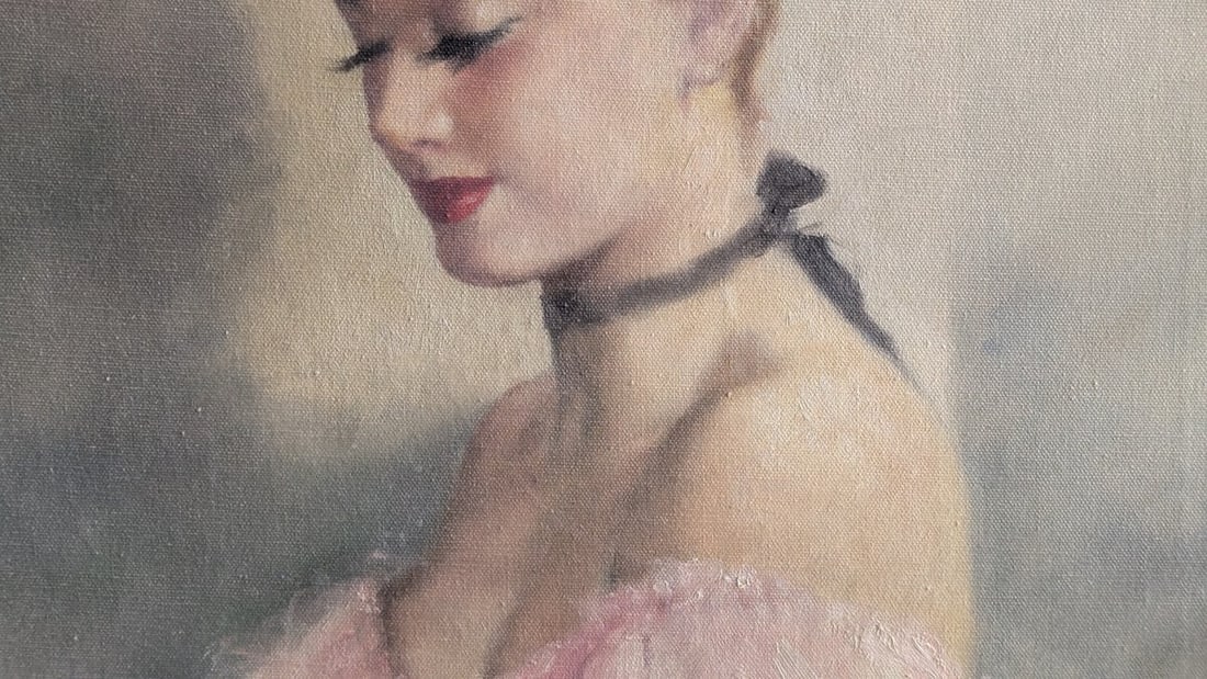 Pal Fried Elegant Woman Oil Painting Portrait Parisian Setting Art - 9