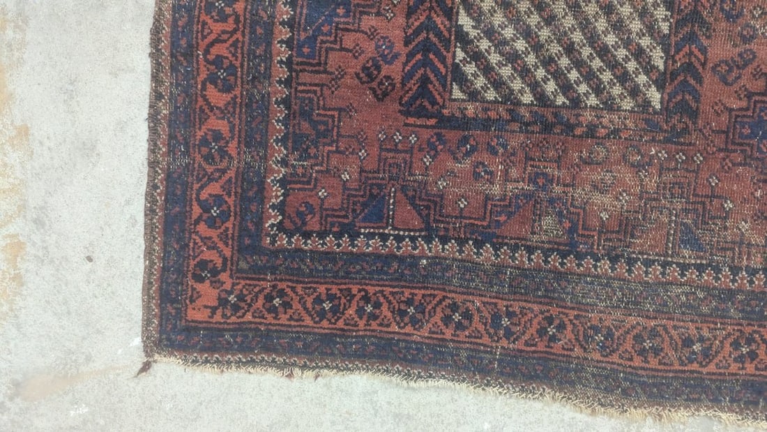 Antique Baluchi Tribal Rug 19th Century Handwoven Persian Carpet Art Beautiful Design - 10
