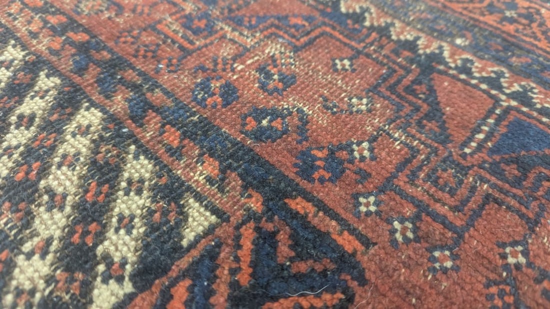 Antique Baluchi Tribal Rug 19th Century Handwoven Persian Carpet Art Beautiful Design - 11
