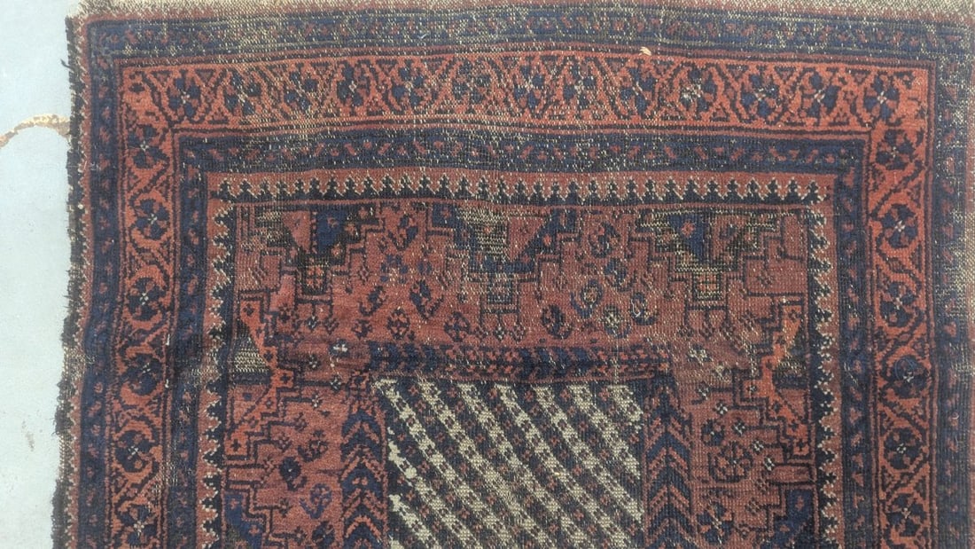 Antique Baluchi Tribal Rug 19th Century Handwoven Persian Carpet Art Beautiful Design - 2