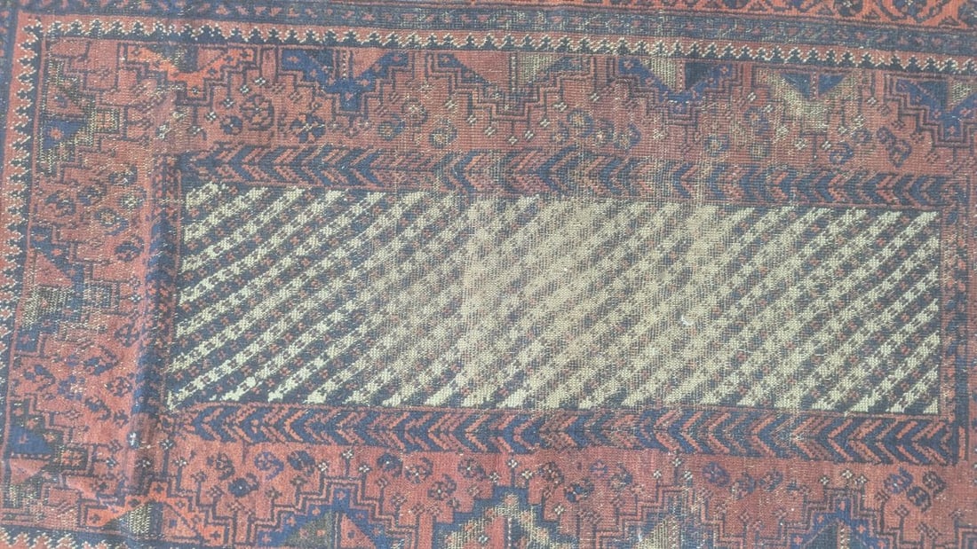 Antique Baluchi Tribal Rug 19th Century Handwoven Persian Carpet Art Beautiful Design - 3