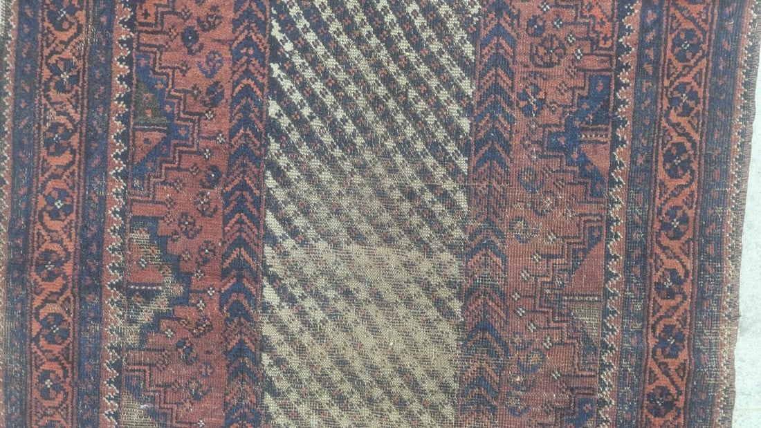 Antique Baluchi Tribal Rug 19th Century Handwoven Persian Carpet Art Beautiful Design - 5