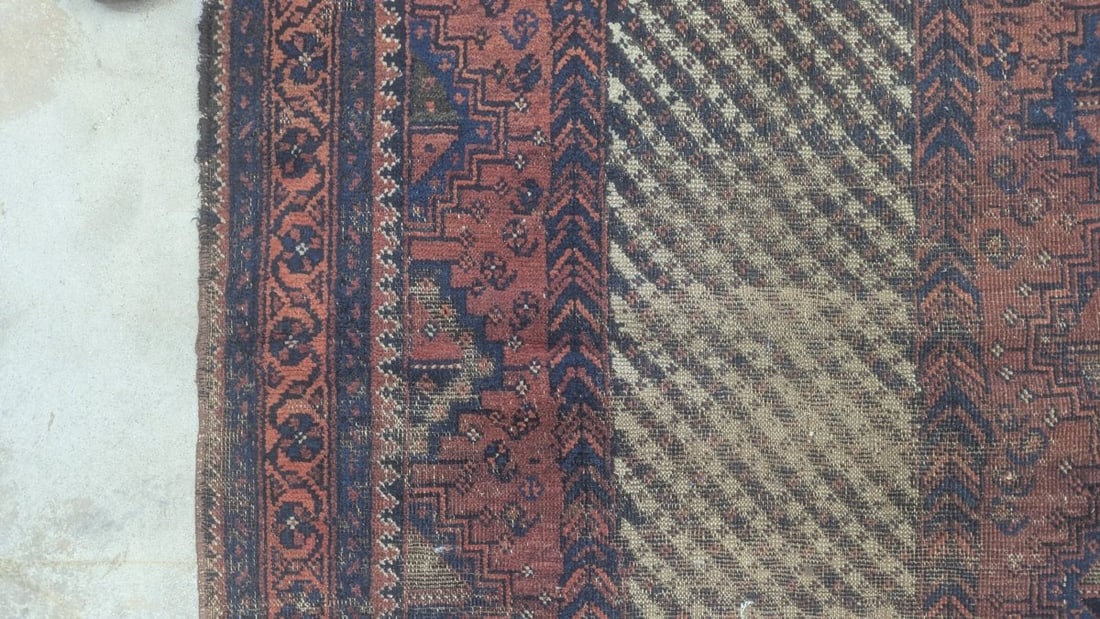 Antique Baluchi Tribal Rug 19th Century Handwoven Persian Carpet Art Beautiful Design - 6