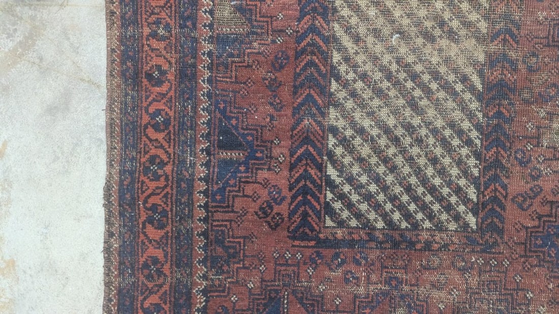 Antique Baluchi Tribal Rug 19th Century Handwoven Persian Carpet Art Beautiful Design - 7