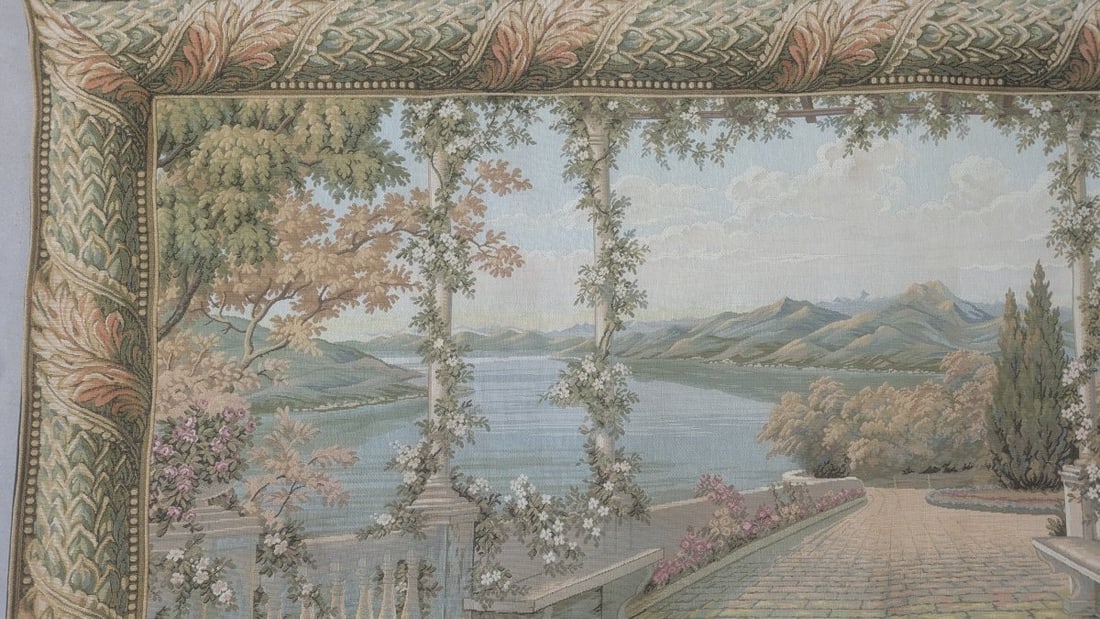 Charming Belgian Jacquard Woven Wall Tapestry, Italian Garden Scene Home Decor - 2