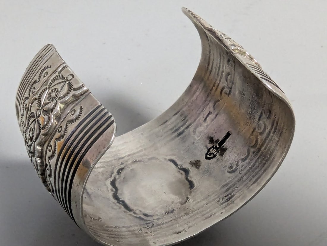 Ben Begay Navajo Sterling Silver Omega Seamaster Watch Cuff Vintage Collectible Jewelry - 7