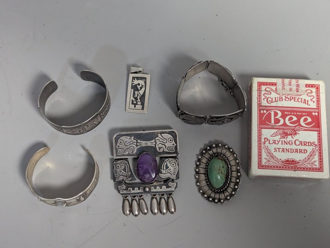 Vibrant Vintage Native American & Mexican Sterling Silver Jewelry Collection - 2