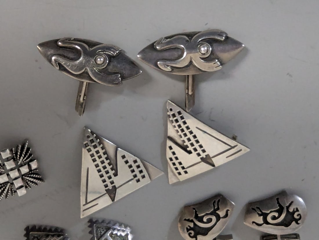 Collection of Vintage Mexican Southwestern Sterling Silver Jewelry Taxco JLF Danny's Miguel - 7
