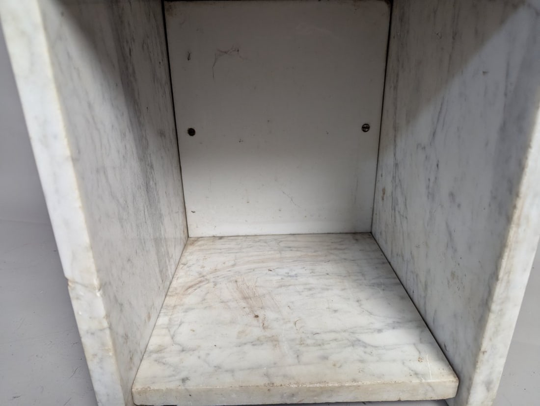 Antique Marble Barber Shop Cabinet Vintage Furniture Medical Stand White Marble - 4