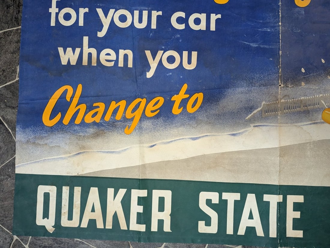 Vintage Quaker State Winter Oil Advertising Poster by Berg Petroliana Collectible - 3