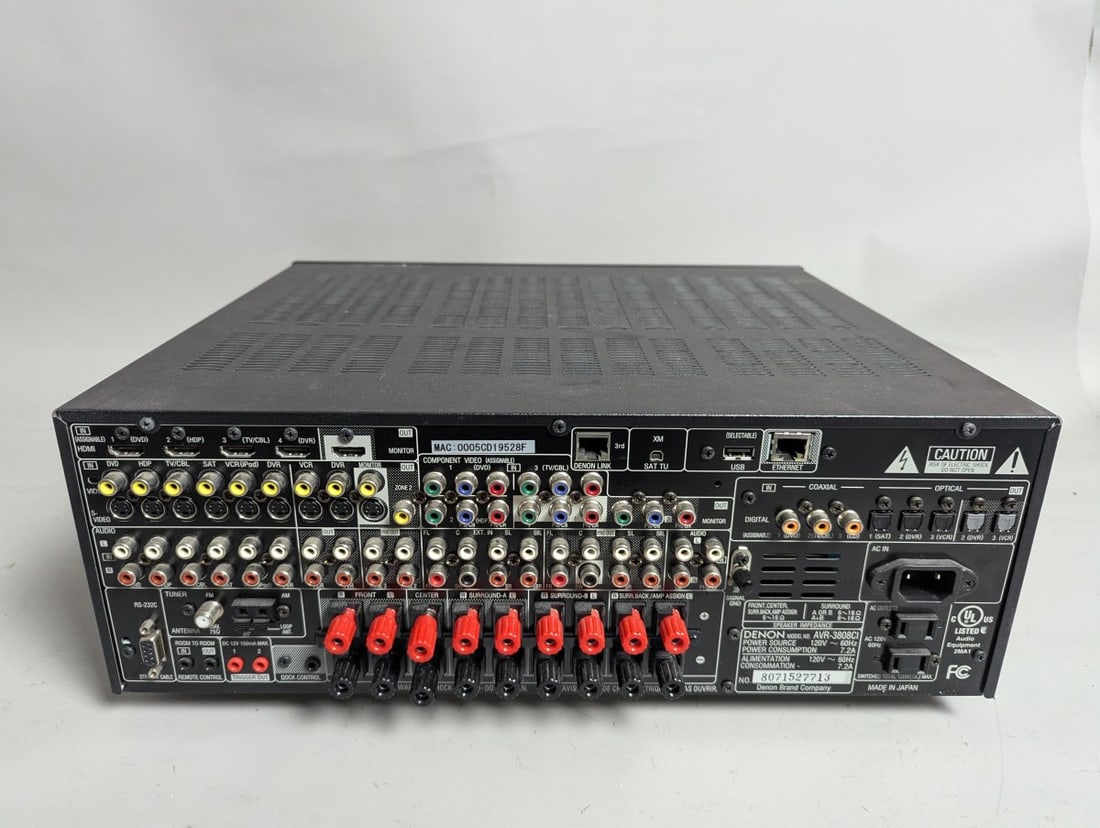 Denon AVR-3808CI A/V Surround Receiver with Remote Controls & Original Box - 7