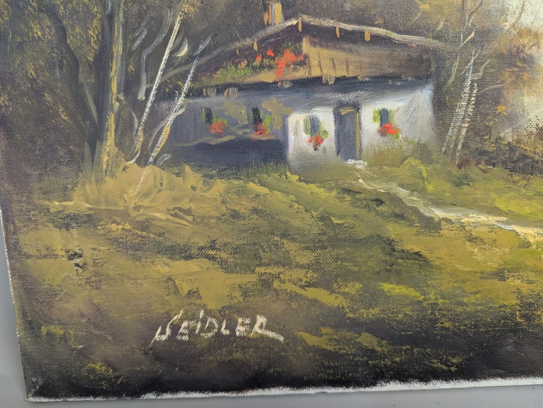 Seidler Oil on Canvas Alpine Landscape Painting Scenic Mountain Lake Art 32 x 24 - 7