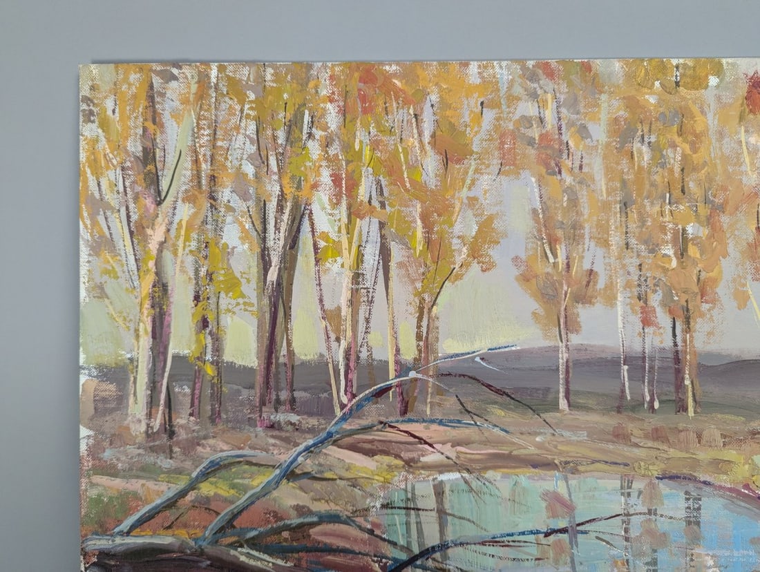 Augustus William Dunbier An October Impression Oil Painting Vibrant Landscape Art - 2