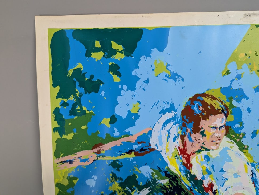 Tad Tanaba Tennis Player Serigraph Vibrant Colors Abstract Sports Art Unframed - 2
