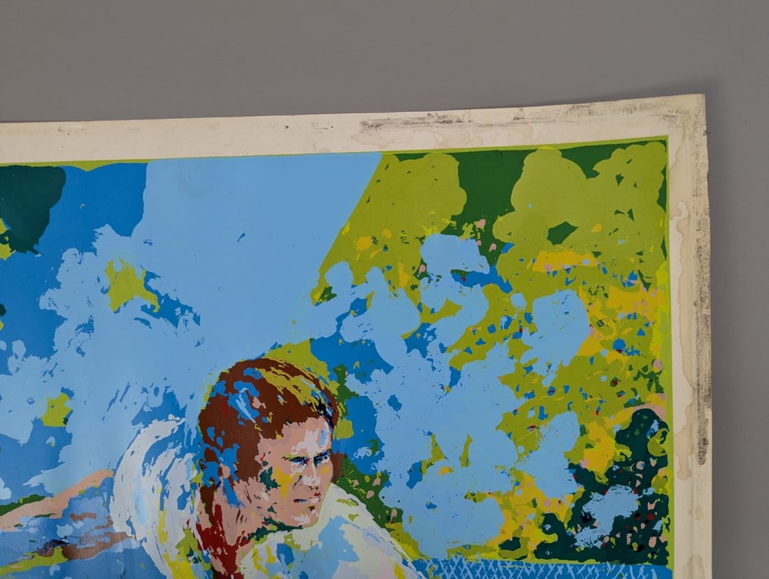 Tad Tanaba Tennis Player Serigraph Vibrant Colors Abstract Sports Art Unframed - 3