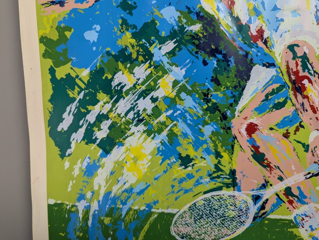 Tad Tanaba Tennis Player Serigraph Vibrant Colors Abstract Sports Art Unframed - 7