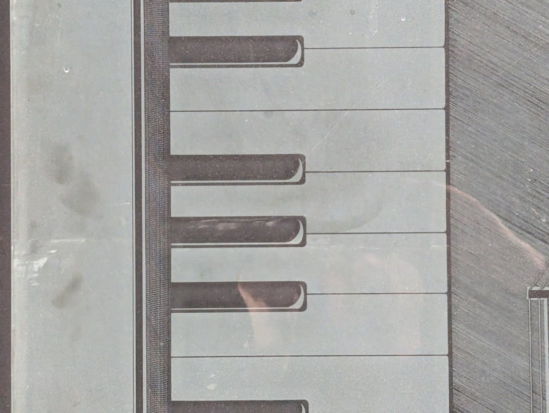 Wm S. O'Donnell Jr. Chicago Grand-Tour Etched Glass Art Panel 25 x 35 Jazz Theme - 3