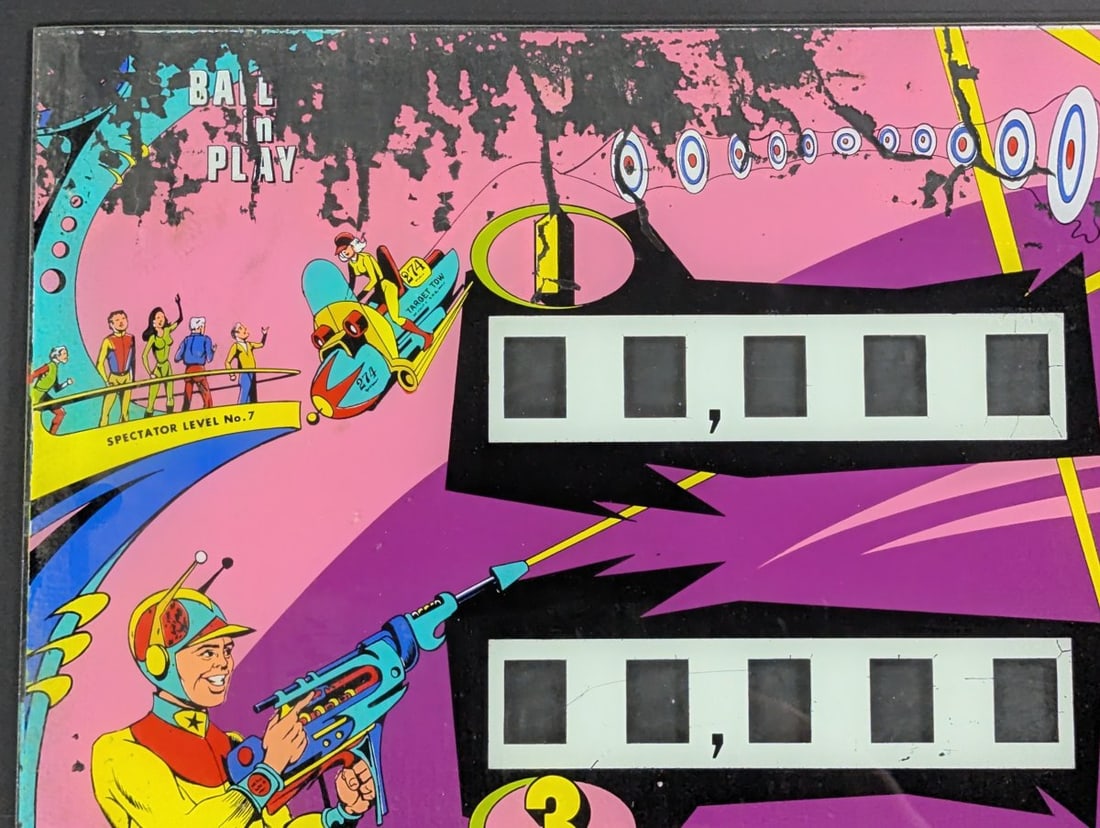 Gottlieb Target Alpha Pinball Machine Backglass by Gordon Morison Vintage Art 1976 - 2