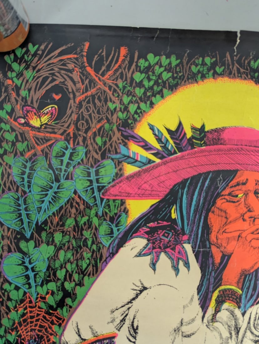 Vintage 1967 Psychedelic Blacklight Poster by Rick Griffin - San Mezcalito Art - 2