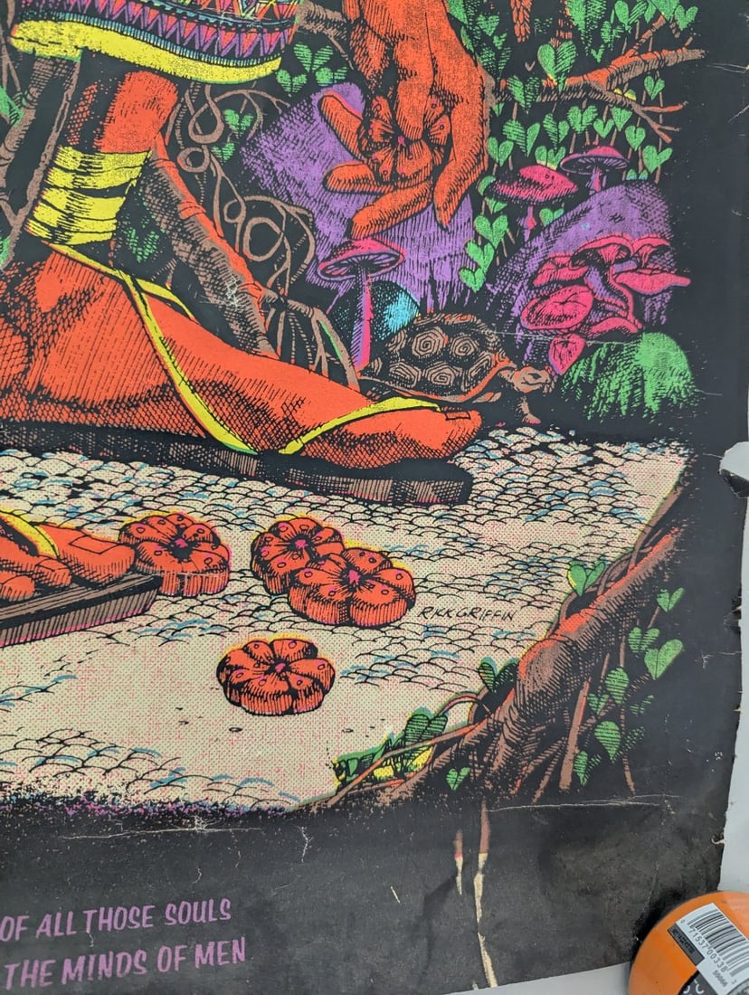 Vintage 1967 Psychedelic Blacklight Poster by Rick Griffin - San Mezcalito Art - 7