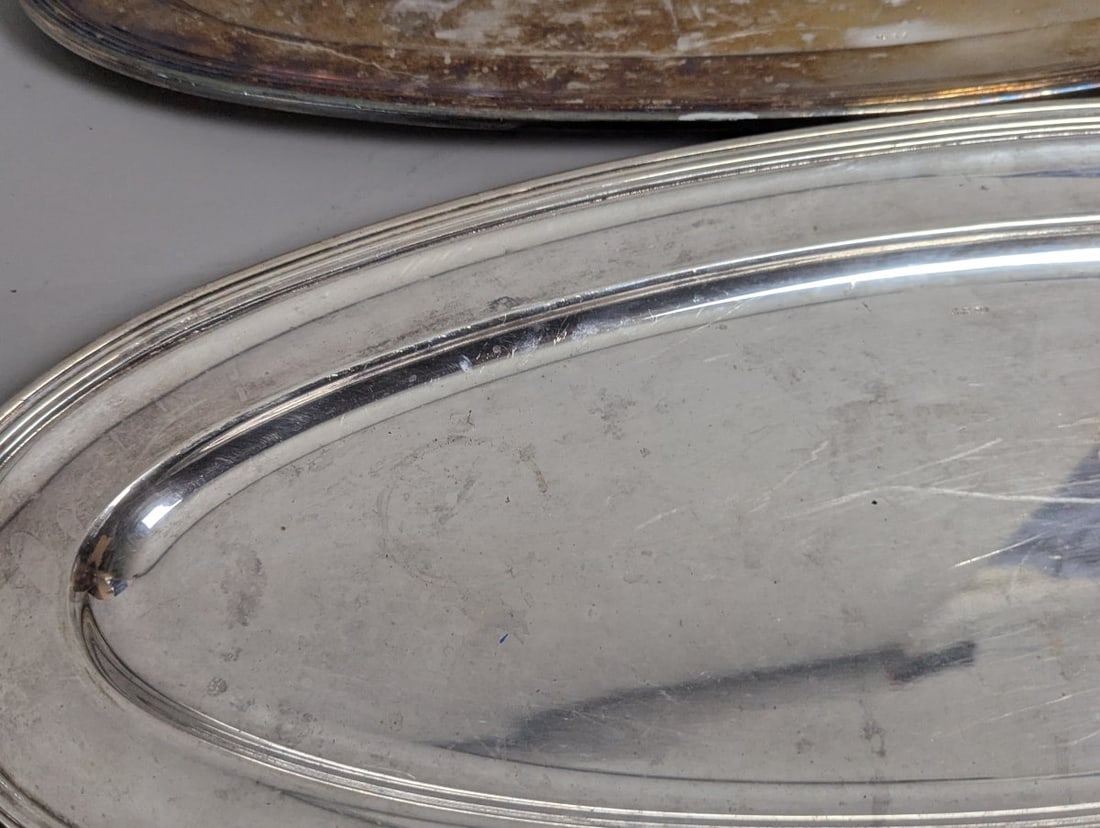 Sambonet Silverplate Hotelware Serving Platters From Conrad Hilton Chicago Pair - 3