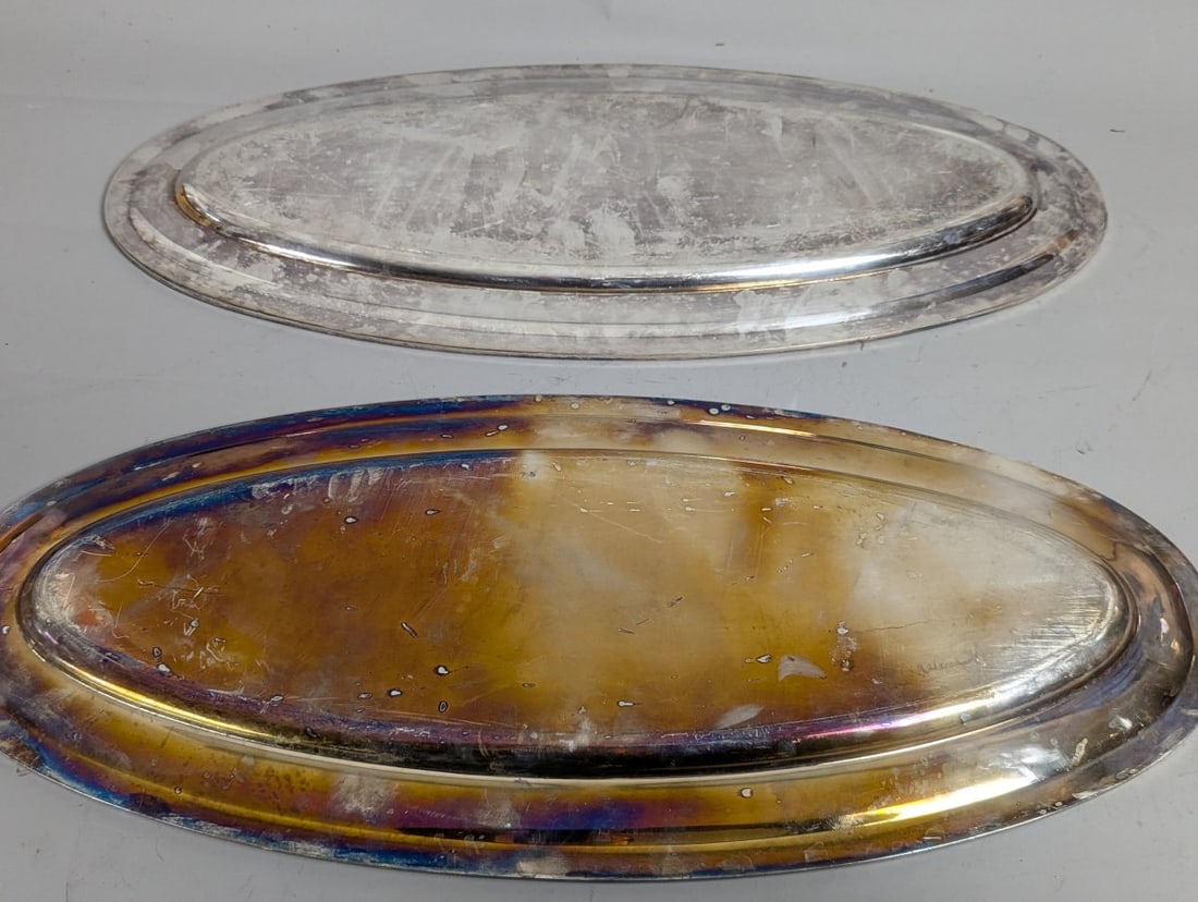 Sambonet Silverplate Hotelware Serving Platters From Conrad Hilton Chicago Pair - 7