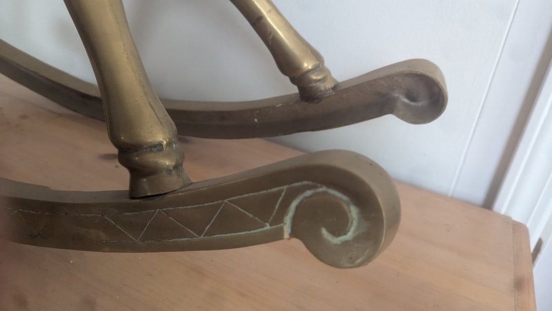 Vintage Large Solid Brass Rocking Horse Sculpture Unique Home Decor Mid-Century Style - 7