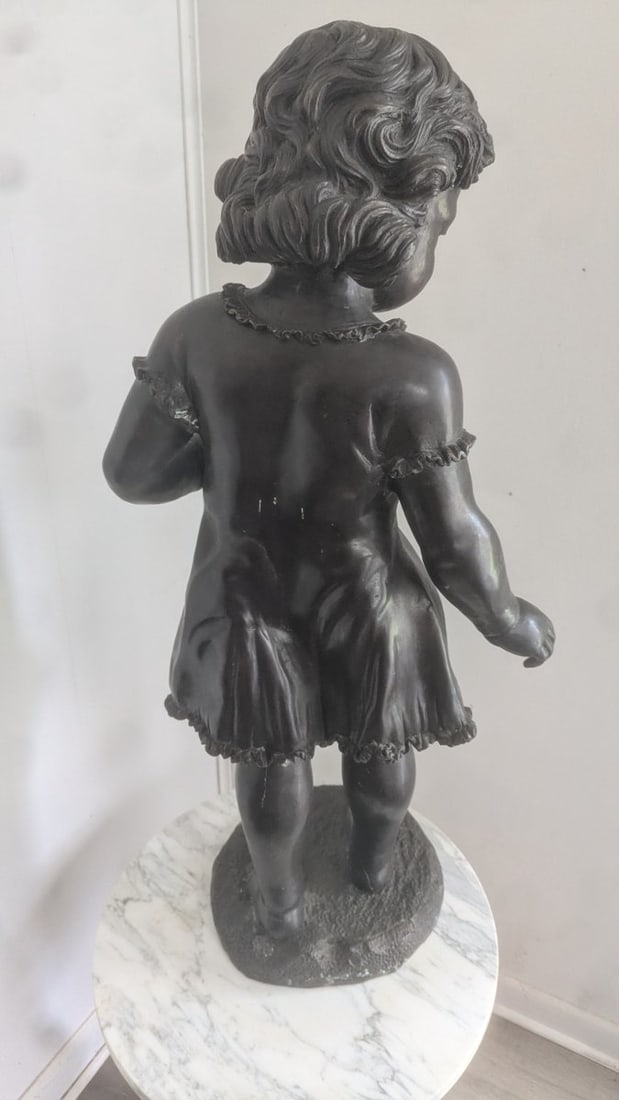 Theodore Alexander Jackie Girl Solid Bronze Statue 36 high Decorative Art - 2