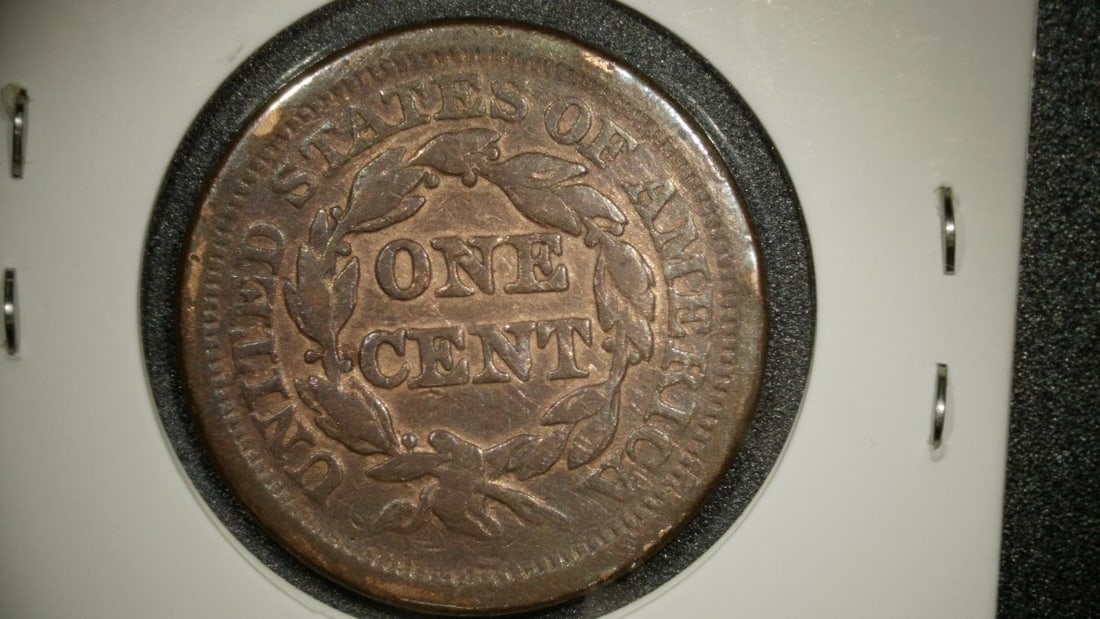 1851 Braided Hair Large Cent Fine Christian Gobrecht US Mint Coin - 2