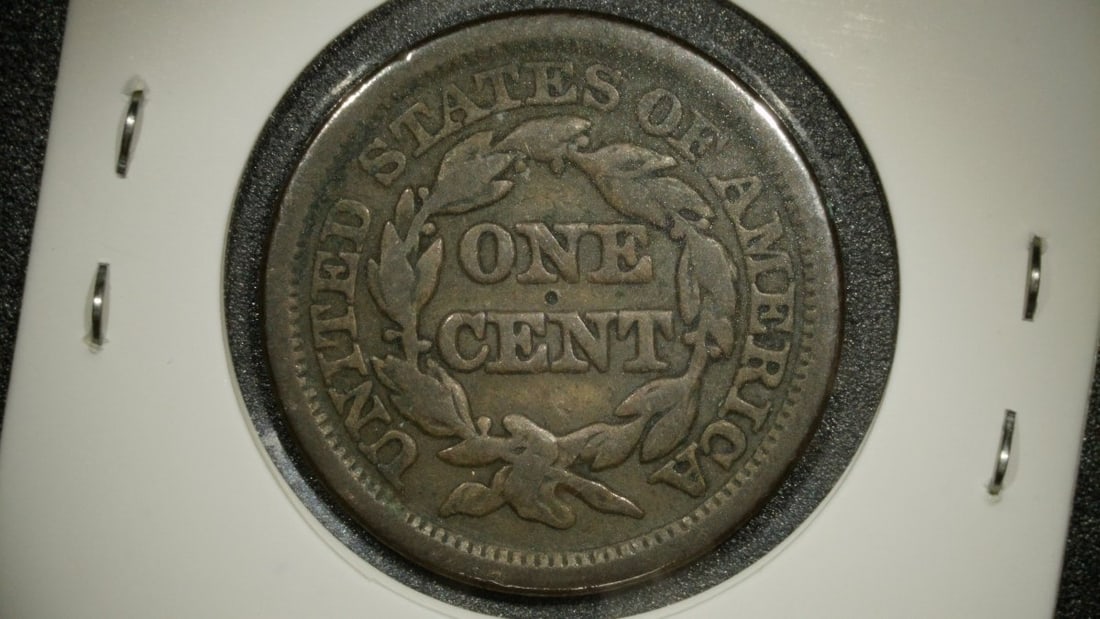 1848 Braided Hair Large Cent Fine Christian Gobrecht US Coin - 2
