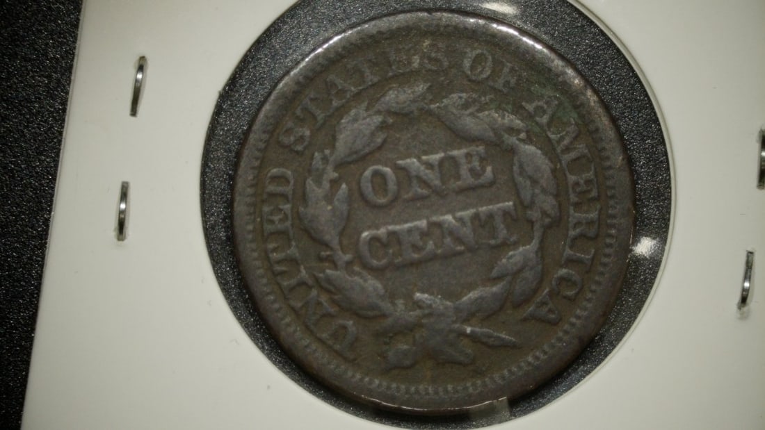 1847 Braided Hair Large Cent V.G. - Christian Gobrecht Design - Collectible Coin - 2