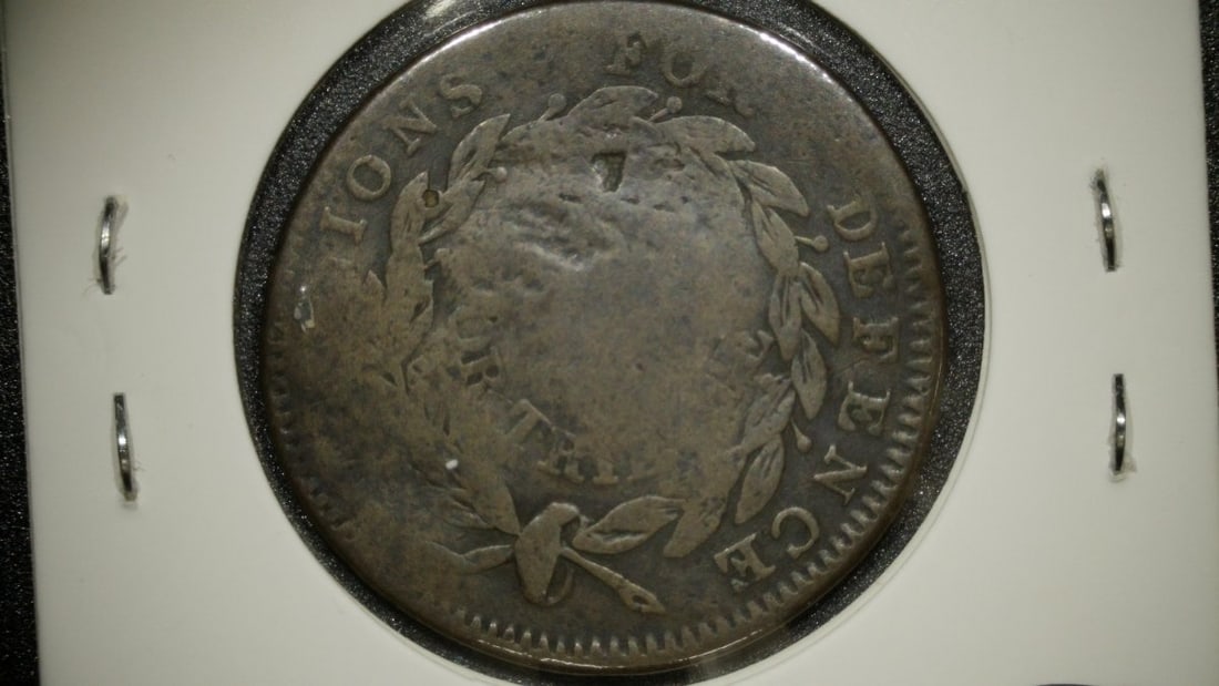 1837 Hard Times Token Low-154 Mule US Large Cent French Colonies Poor 1 - 2