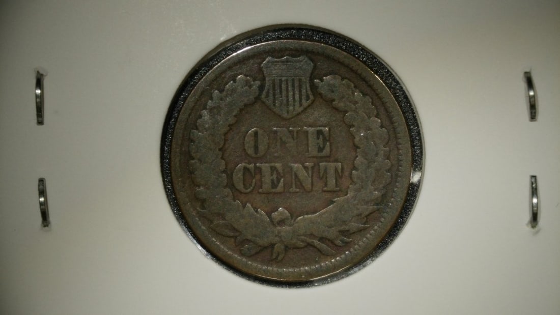 1865 Indian Head Cent Fine Grade Coin - Civil War Era, James B. Longacre Design - 2