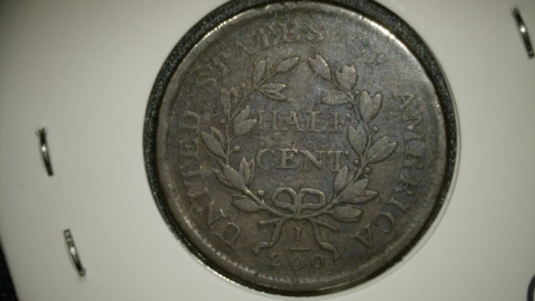 1806 Draped Bust Half Cent G Coin by Robert Scot - Early American Copper Collectible - 2