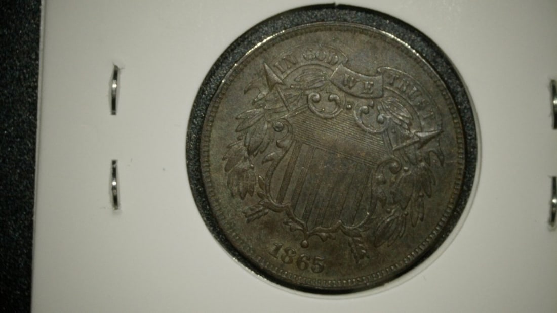 1865 Two Cent Piece Lot - Professionally Graded V.G. by James B. Longacre - 2