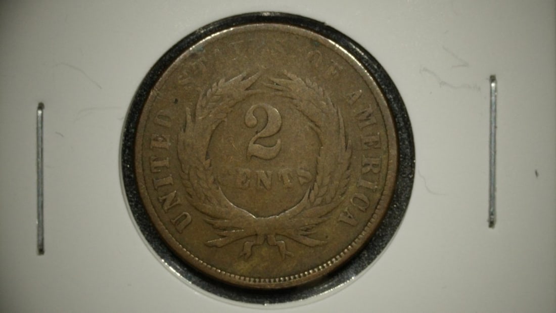 1865 Two-Cent Piece Poor P-1 Grade by James B. Longacre - Civil War Era Coin: **Important** Please read below description on how to avoid high shipping costs. This lot features two 1865 Two-Cent Pieces, both professionally graded as Poor (P-1). The coin shown in the
