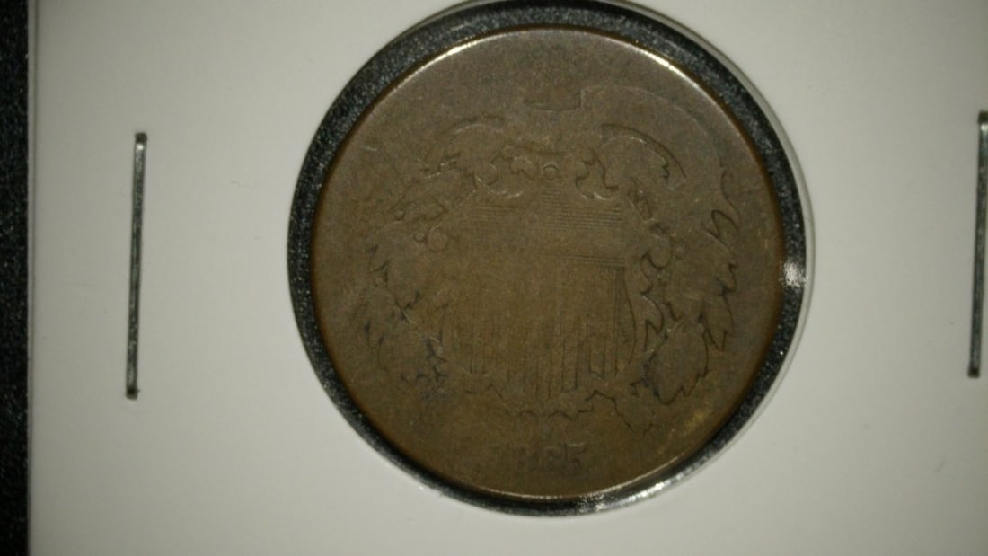 1865 Two-Cent Piece Poor P-1 Grade by James B. Longacre - Civil War Era Coin - 3