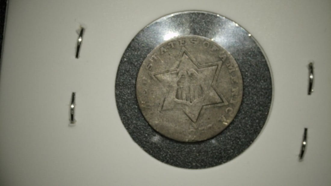 1857 Silver Three-Cent Piece Trime Coin AG by James B. Longacre - Classic U.S. Currency - 2